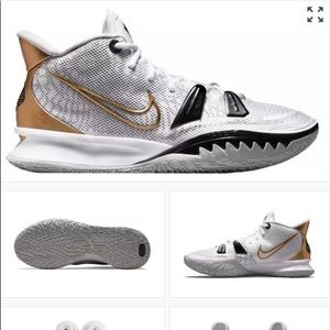 Nike Kyrie 7 Basketball Shoes WHITE/METALLIC GOLD/BLACK size 14 medium width NIB